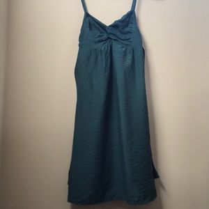 Emerald green spaghetti strap dress - M